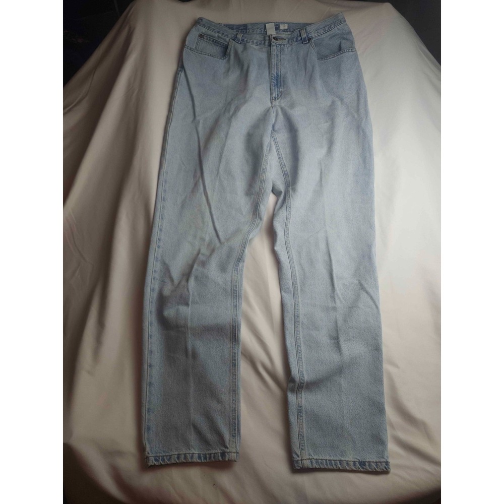 Liz Claiborne Jeans Womens Size 16 Long Light Wash Denim Straight Pockets Casual
